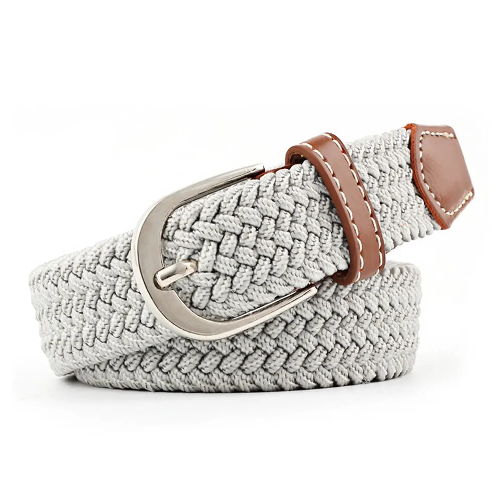 Ремень вязаный холщовый для мужчин и женщин повседневный Плетеный эластичные