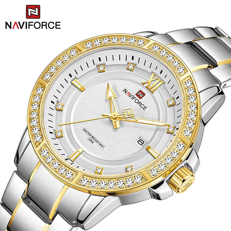 

NAVIFORCE Watches Mens Quartz Stainless Steel Band Male Wrist Watches for Men Business Design Military Clock Relogio Masculino