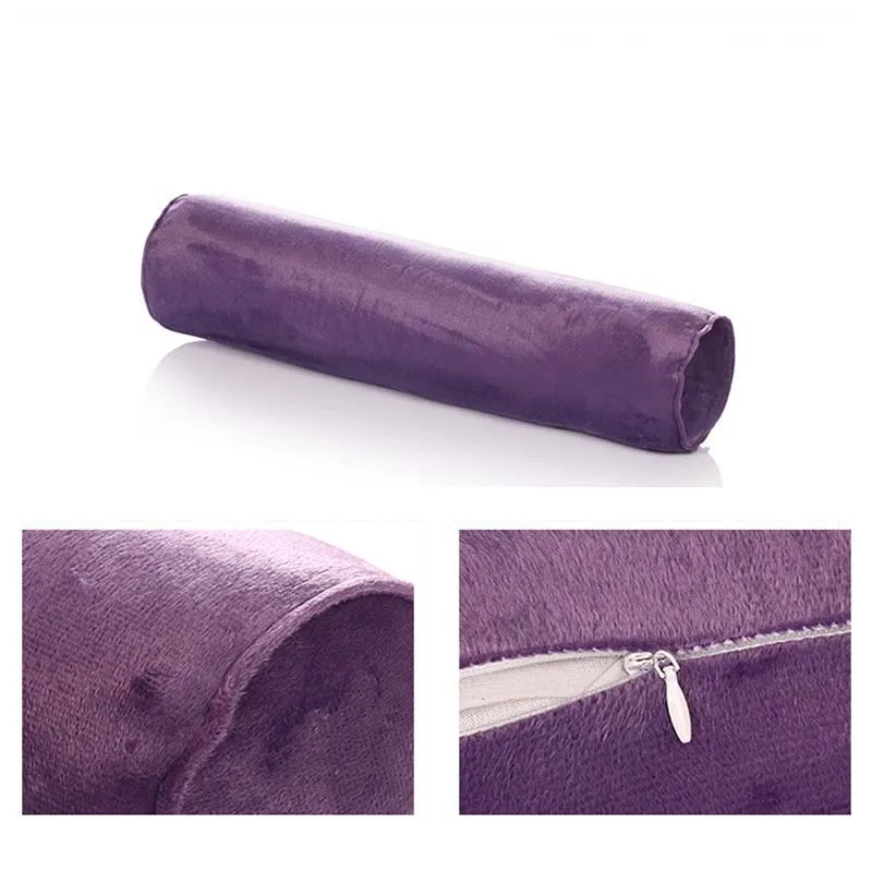 velvet purple Полосатый конфетный сладкий Подушка цилиндр кровать Подушка для поясницы съемный двойной человек спальный коврик - Цвет: velvet purple