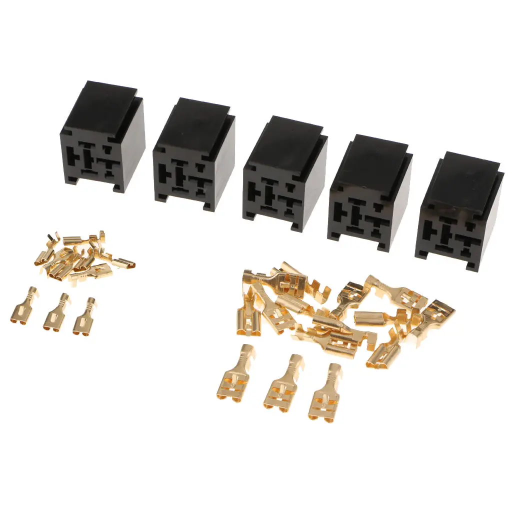 

5Pcs 80A 4Pin Car Relay Auto Alarm Audio&Air Conditioning Horn Relays Socket