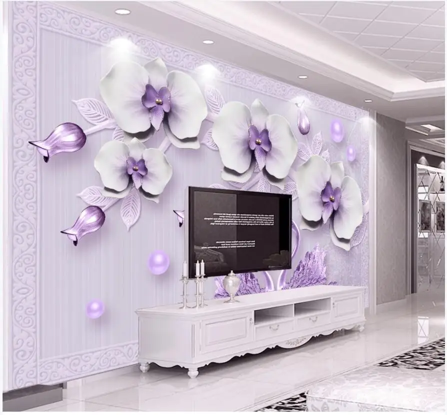 3d обои на заказ фото роскошный фаленопсис лебедь романтическое украшение для