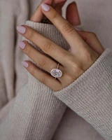 jovovasmile moissanite wedding ring 18k rose gold setting 4 5 carat center 1 5 ratio 128mm main stone hybrid oval cut