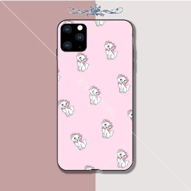 Yinuoda мультяшный розовый чехол Marie Cat Роскошный для Iphone 5s Se 6 6s 7 8 Plus X Xs Max Xr 11 Pro