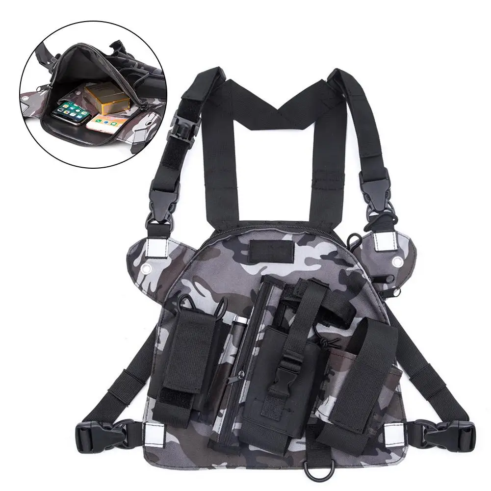 

Portable Pouch Chest Bag Vest Rig Perfect for Baofeng UV-5R Ocean Camouflage Chest Harness Front Pack Universal Radio Chest Bag