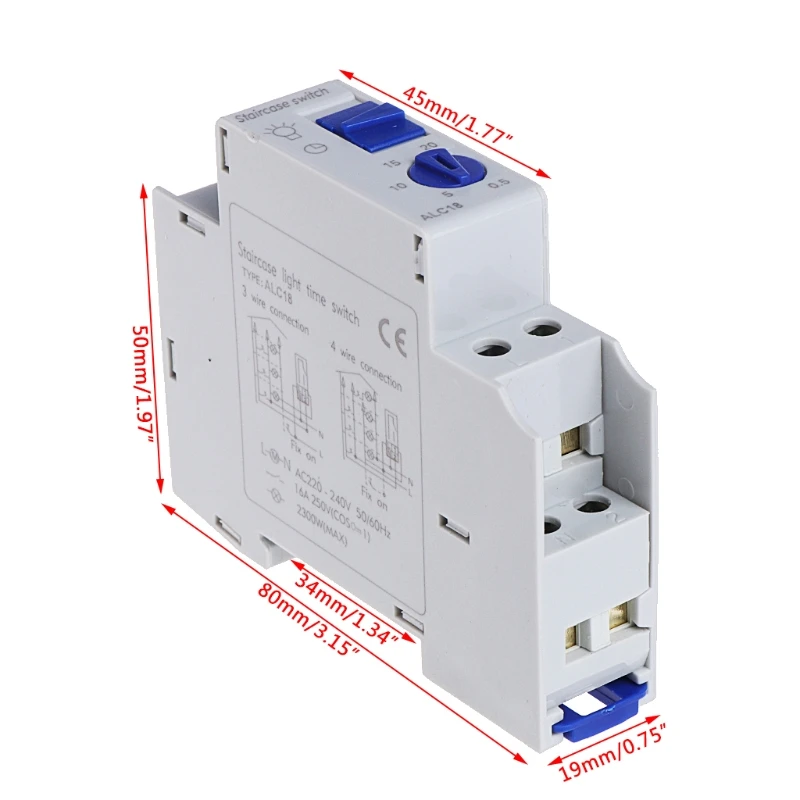 

Durable 16A DIN Rail Staircase Electronic Relay Switch Time Timer Fr Corridor AF