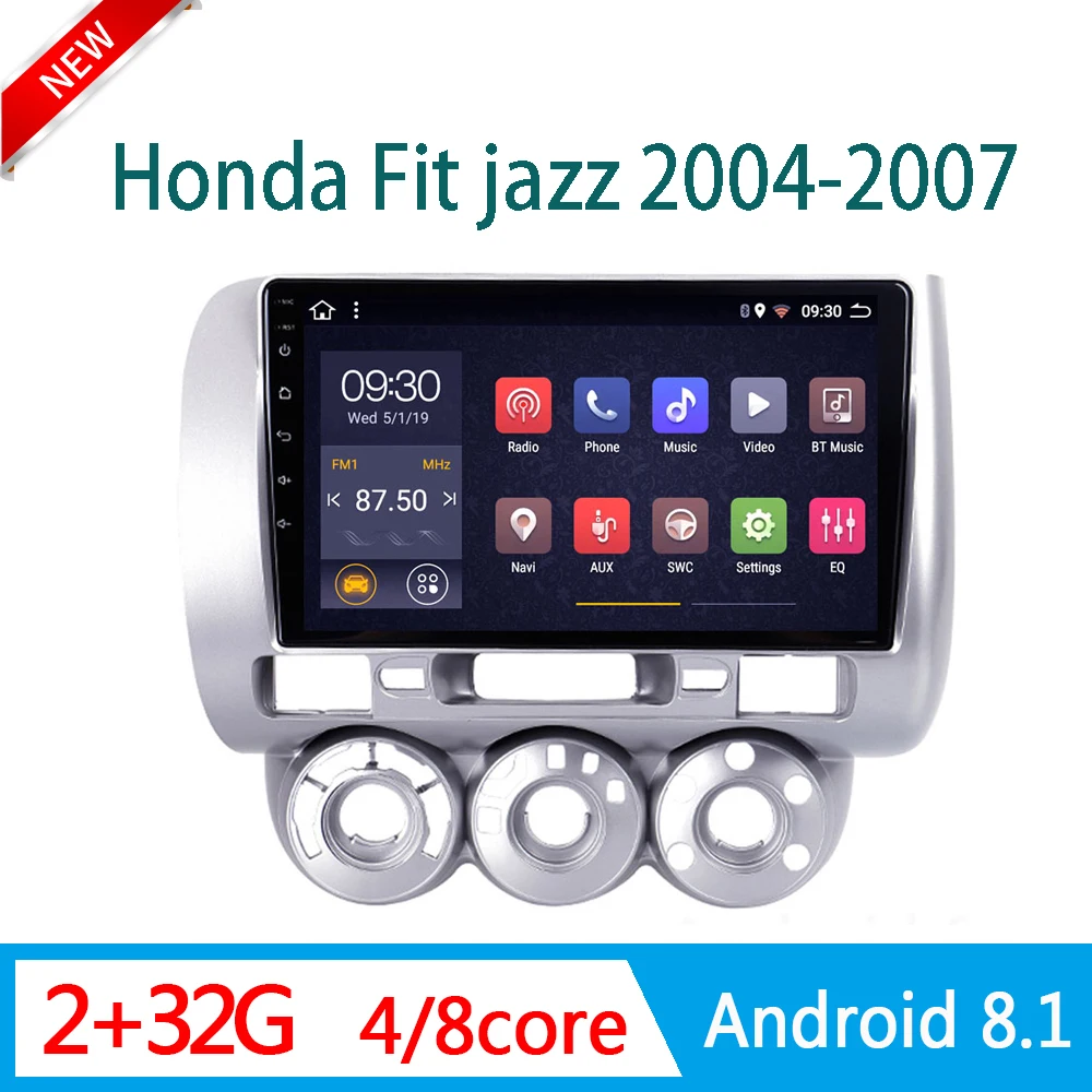 Автомобильный центральный мультимедийный плеер для honda fit jazz 2004 2007 стерео система
