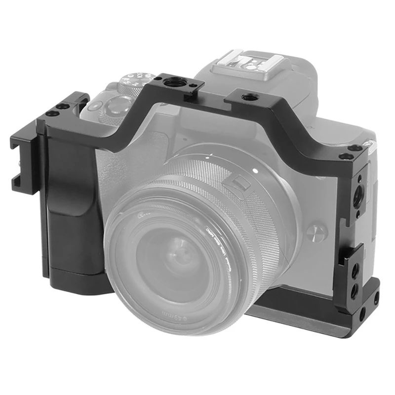 

Camera Cage for Canon EOS Mark M5 M50II SLR 3/8 1/4 Cold Shoe Mount for Arri Handle Monitor Vlog Stabilizer