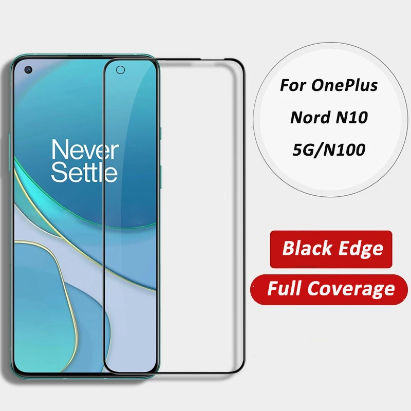 

Закаленное стекло для OnePlus Nord N10 N100 N200 CE 5G с черными краями и полным покрытием для OnePlus Nord 2, Защитная пленка для экрана, Защитная передняя плен...