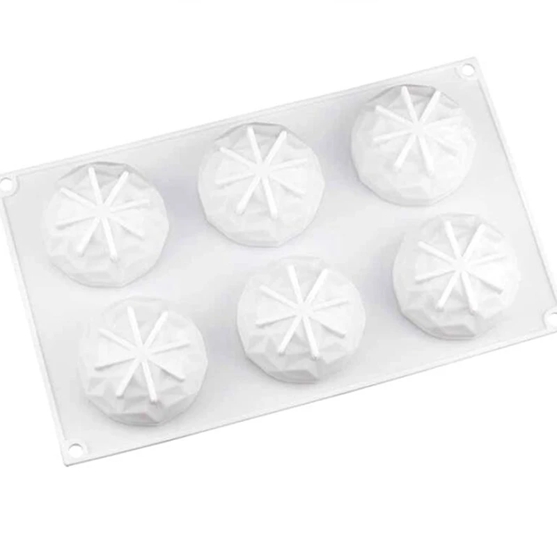 

6 Cavity Diamond Silicone Cake 3D Chocolate Molds for Baking Dessert Ice Mould Moule Mousse DIY Pastry Decorating Tools New