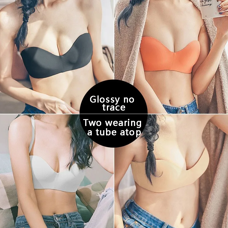 

New Solid Color Bralette Strapless Sexy Bras For Women Adjust Seamless Wireless Push Up Bra Comfortable Underwear Sexy Lingerie