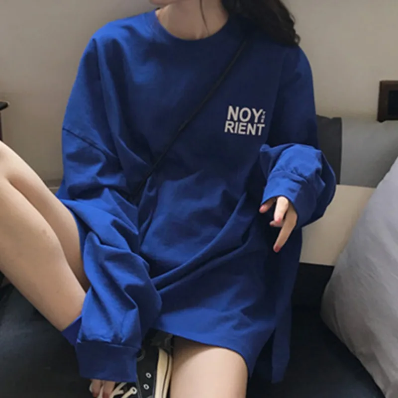 

Толстовки женские, весна-осень 2021, корейский супер огненный свободный женский модный тонкий Топ средней длины с длинными рукавами без пальц...