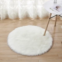 round soft faux sheepskin fur area rugs for bedroom living room floor shaggy silky plush carpet white faux fur rug hallway rugs