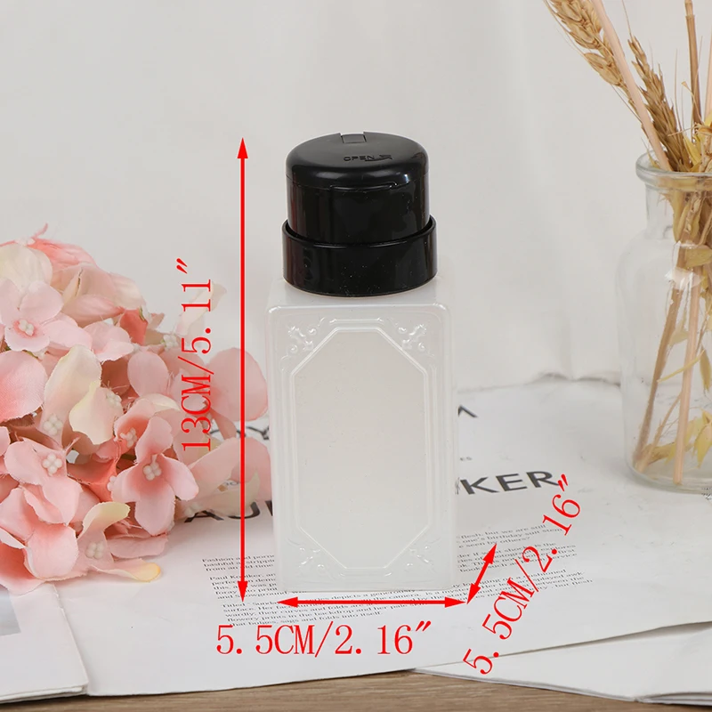 

210ml Top Quality Empty Pump Dispenser Nail Polish Remover Bottle Liquid UV Gel Polish Nail Art Polish Clean Acetone Bottle