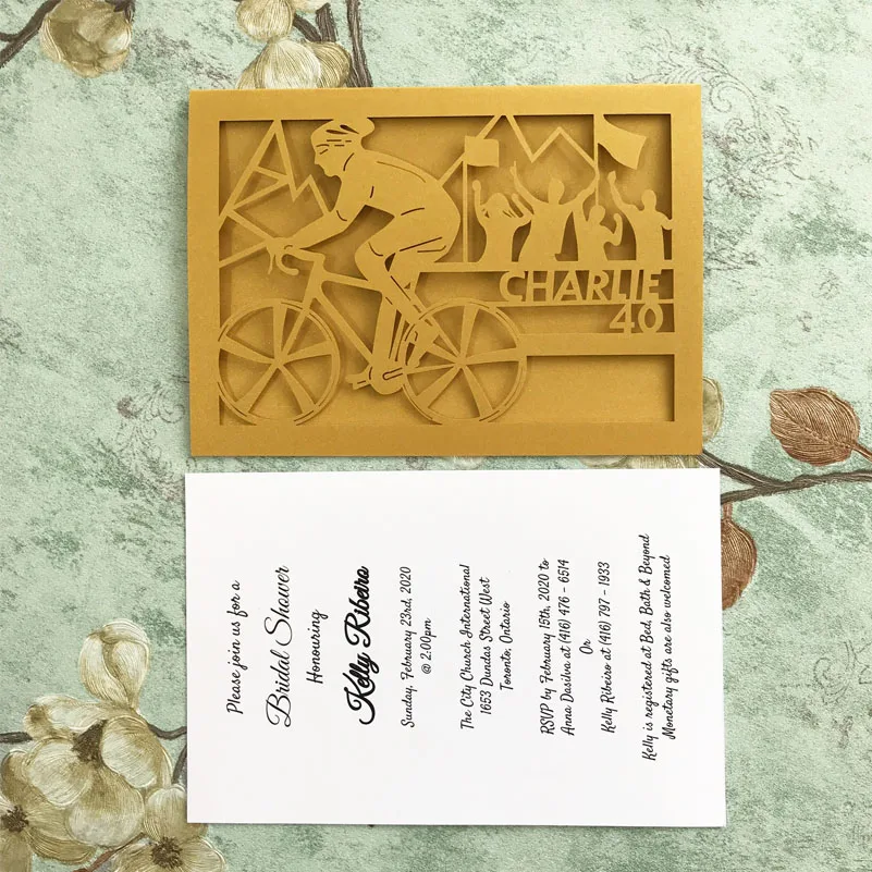 100 шт./лот настраиваемая Свадебная карточка для инитации Спортивная