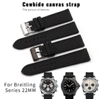 Ремешок для часов из воловьей кожи, нейлоновый, 22 мм