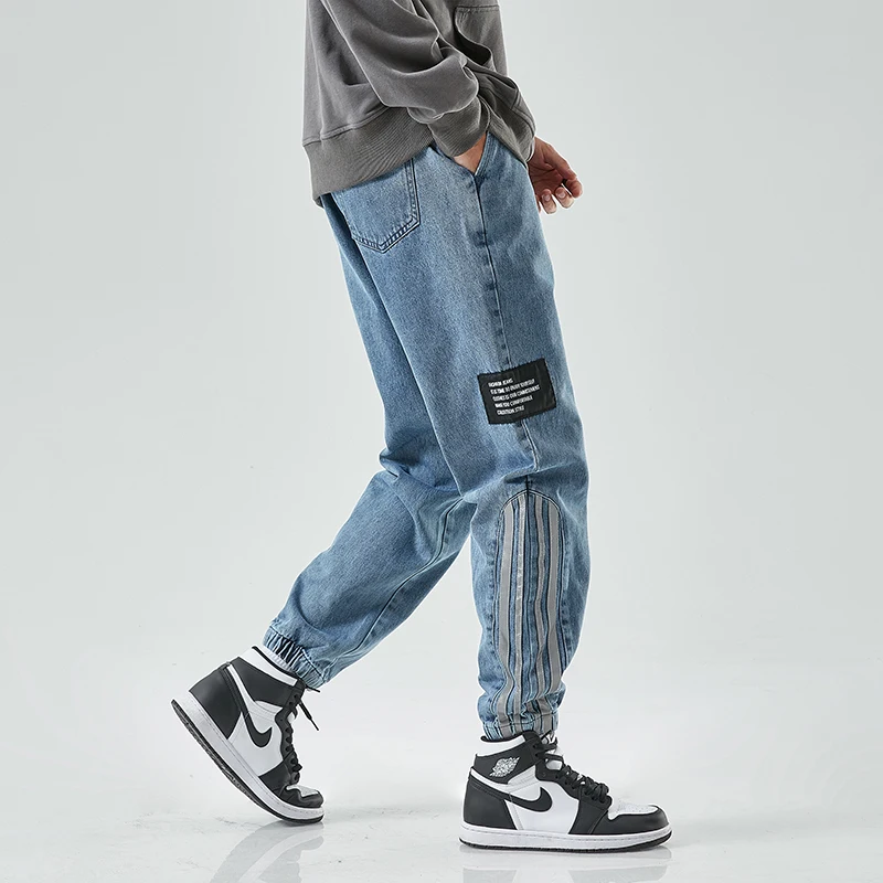 

Men's Jeans Loose Straight Leg Pants Elastic Waist Youthful Vitality Comfortable Fashion Casual Versatile Wide Leg Long Pants