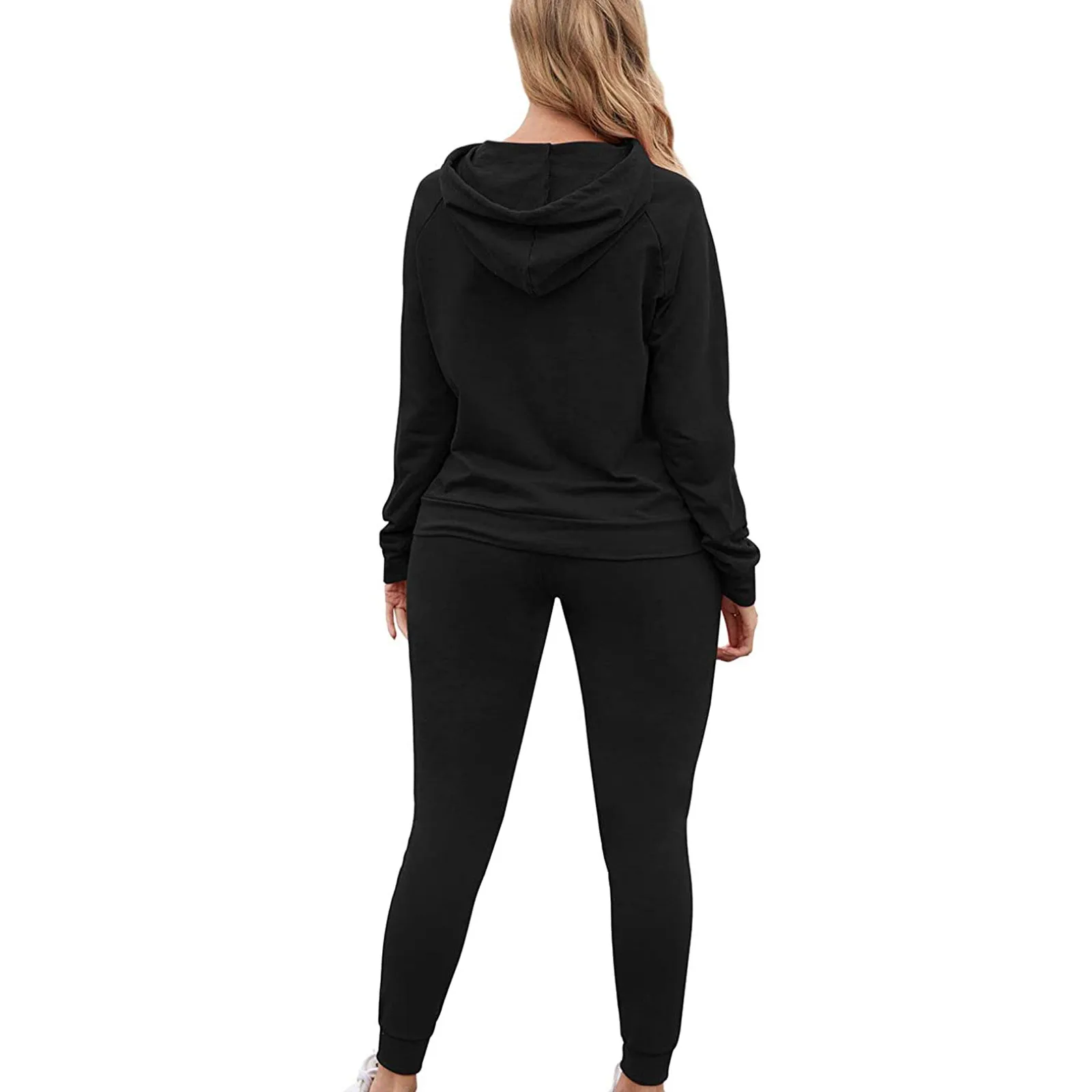 

Women 2 Piece Set Outfits Hooded Casual Sweatsuit Loose Pullover Hoodie Sweatpants Sports Outfits Autumn Winter Tracksuit #40