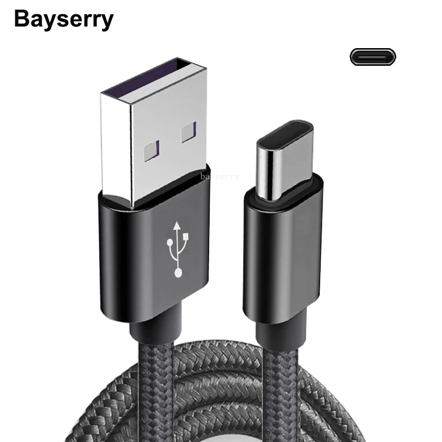 Bayserry Кабель с разъемом USB типа C для быстрой зарядки Samsung S9 S10 Huawei P30 Pro Мобильный