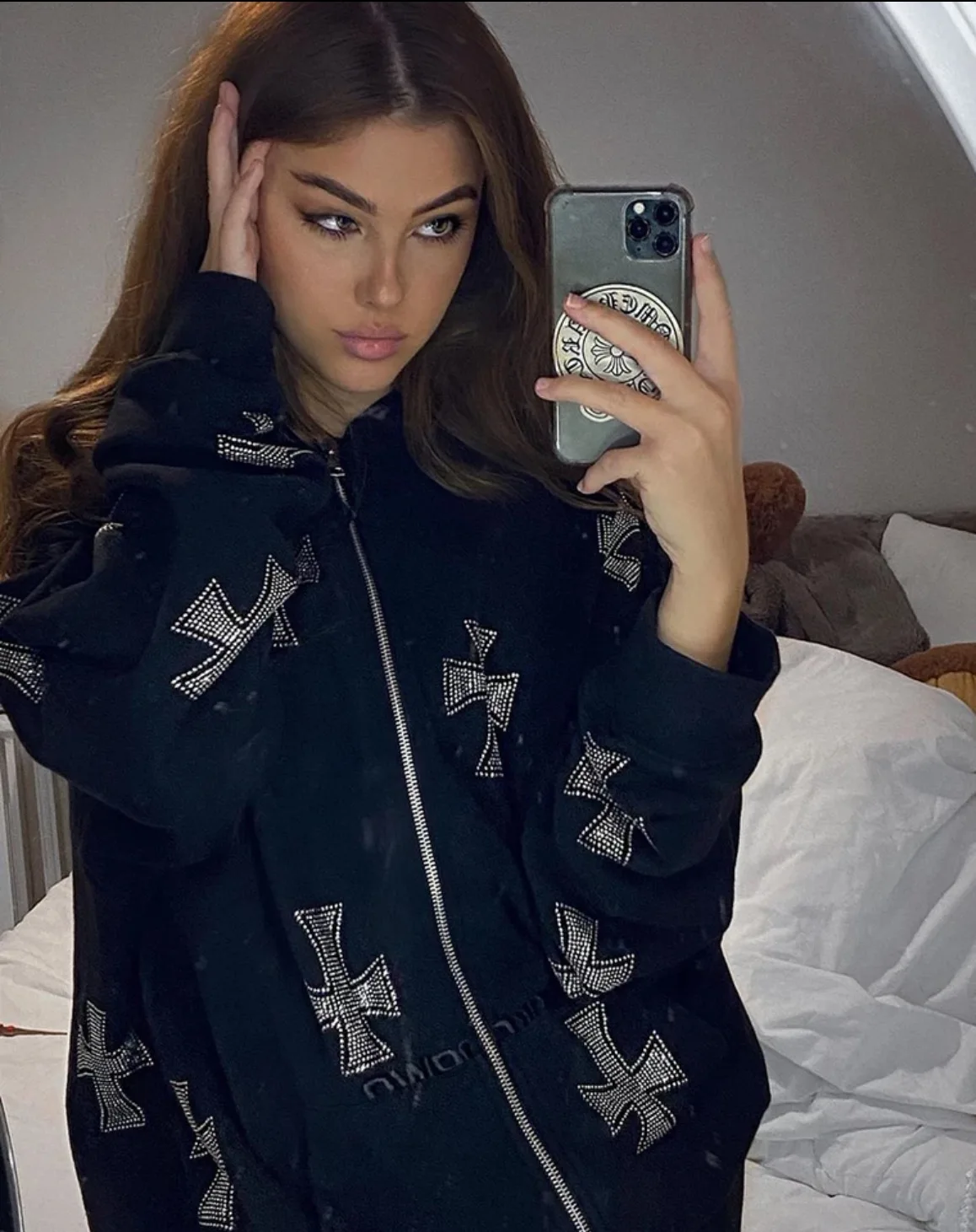 Женская толстовка с капюшоном черно-белый кардиган в американском стиле ретро y2k