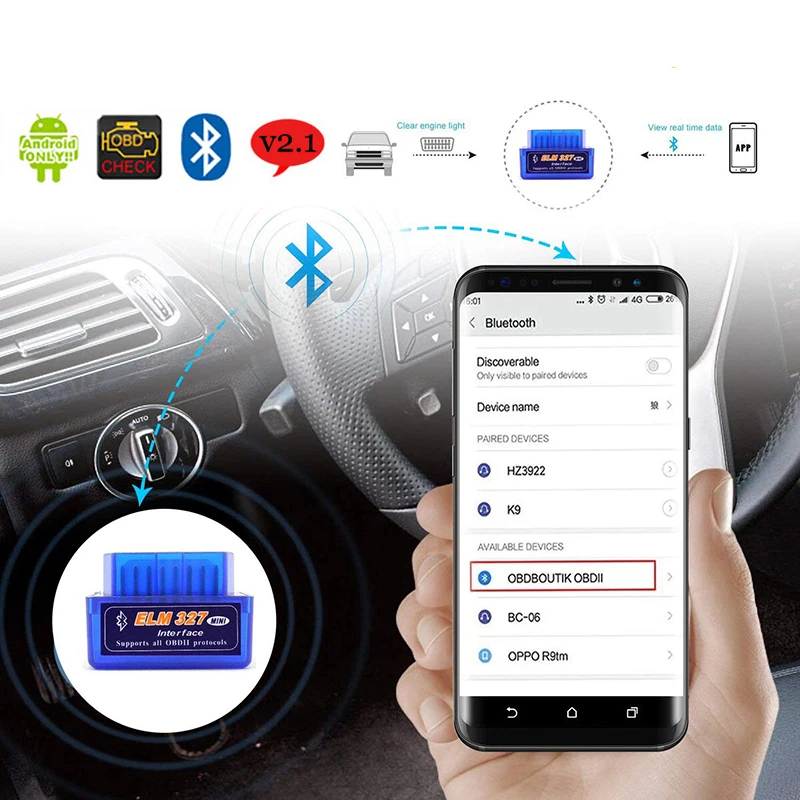V2.1 OBD2 сканер ELM327 для Lexus CT200H IS250 RX300 GS300 Bluetooth OBDII ELM 327 адаптер автомобильный