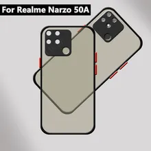 For Cover OPPO Realme Narzo 50A Case For Realme Narzo 50A Capas Bumper Colour Translucent Matte Case For Realme Narzo 50A Case