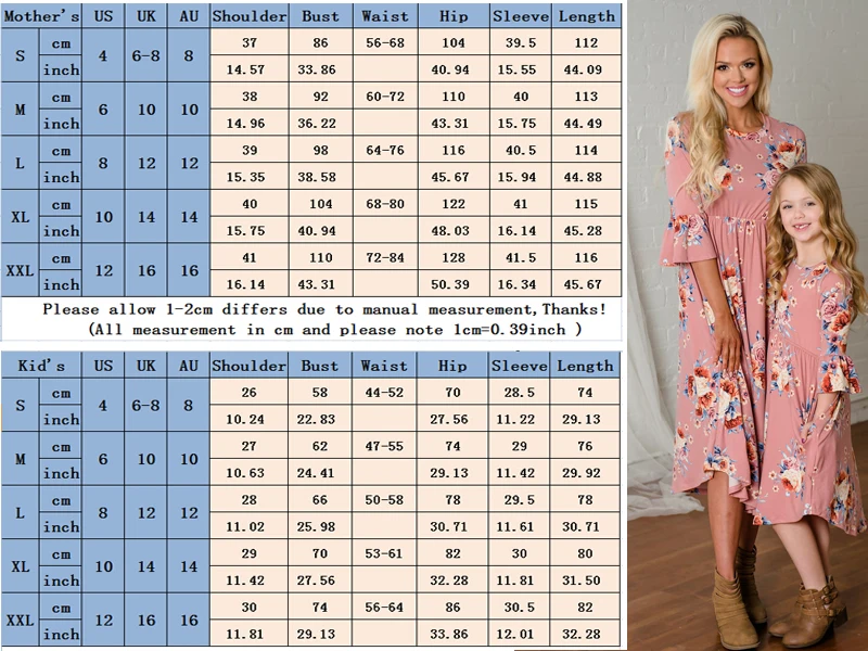 Модные длинные одинаковые платья для мамы и дочки Летняя одежда| |