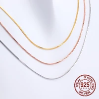 kamaf0 65 mm thickness sterling silver 40cm box necklace ladies jewelry necklace pendant accessories