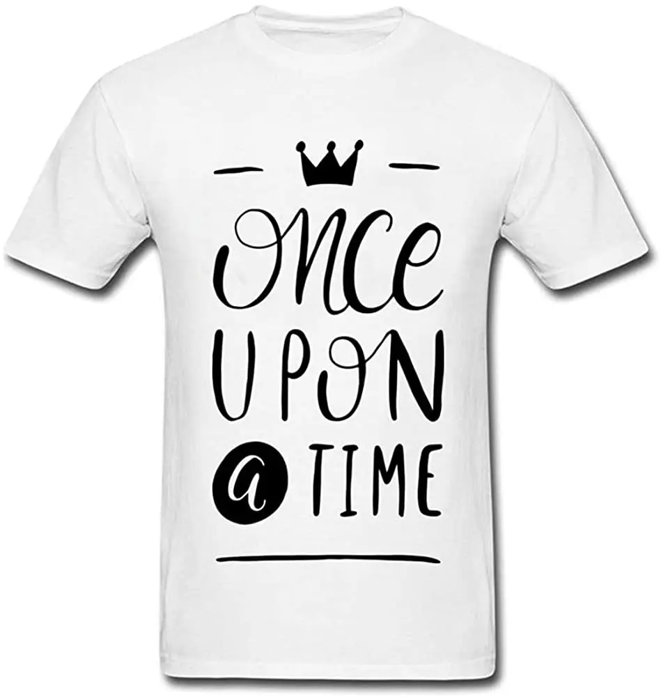 

Once Upon A Time Men T Shirt Dominant Funny Tops Tees Pure Crewneck Short Sleeve Normal Tee Shirt Lovers Day
