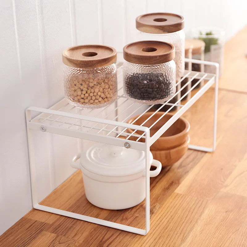 

Kitchen layering rack, condiment storage rack, cabinet separating dishes draining rack pot rack wall shelf bathroom organizer