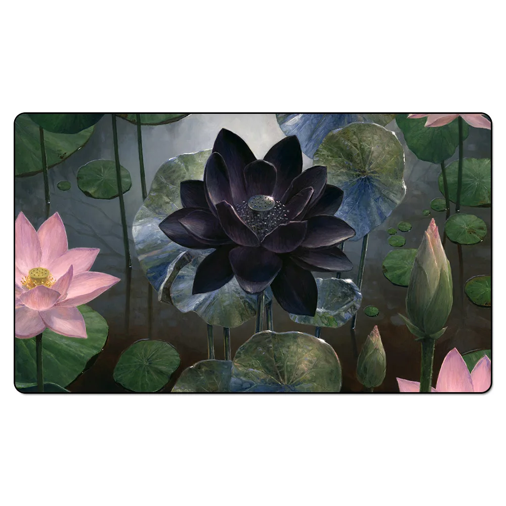 Черный лотос Playmat) демонический репетитор 35X60 см магический игровой коврик сила Девять карт игровой коврик с бесплатным подарочным пакетом - Цвет: lotus copy