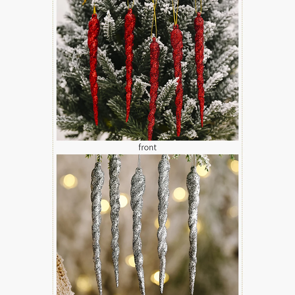 5 шт. рождественские украшения имитация сияющих сосулек Рождественская елка