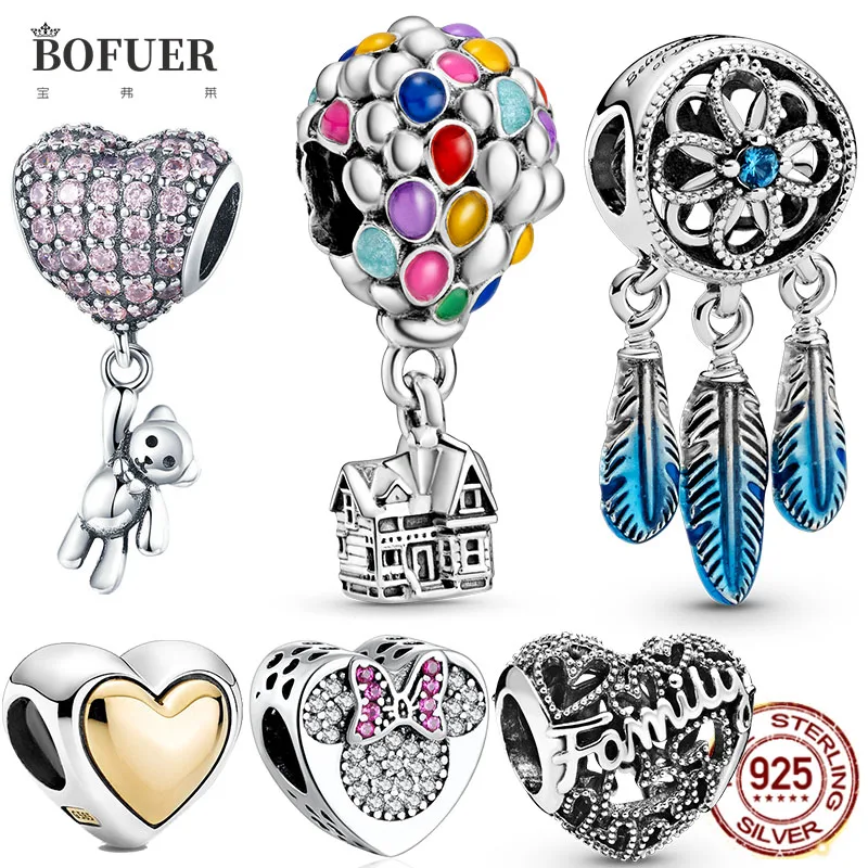 

100% 925 Sterling Silver Ariel Balloon Charm Fit Original Pandora charms silver 925 beads Making Fashion DIY Jewelry For Women