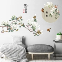 chinese style flower wall stickers vintage poster teen vsco girl room decoration aesthetic living room bedroom home office decor