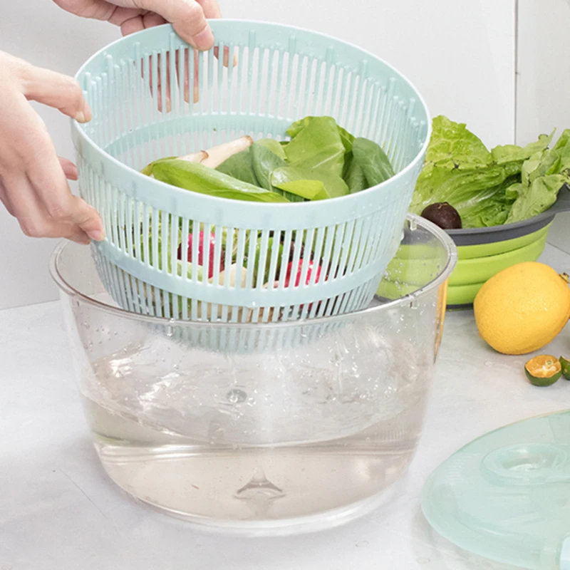 

Vegetable And Fruit Cleaner Washer Dryer Drainer Crisper Strainer For Washing Drying Leafy Vegetables Kitchen Tools
