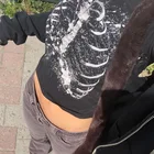 Женский короткий топ в стиле Харадзюку, Винтажная футболка с коротким рукавом и графическим принтом, в стиле 90-х, в готическом стиле, уличная одежда в стиле панк, Y2k, на лето