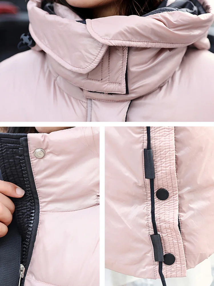 

Women's Winter Jacket 2020 New Women Parkas Thick Down Cotton Warm Coats Korean Streetwear Hoodies Long Black Jacket for Women
