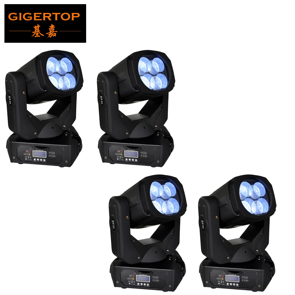 

Gigertop TP-L670 Professional Super Beam Led Moving Head Light 4*25W Color Wheel Moon Flower Effect DMX 9/15CH Quick Lock Clamp