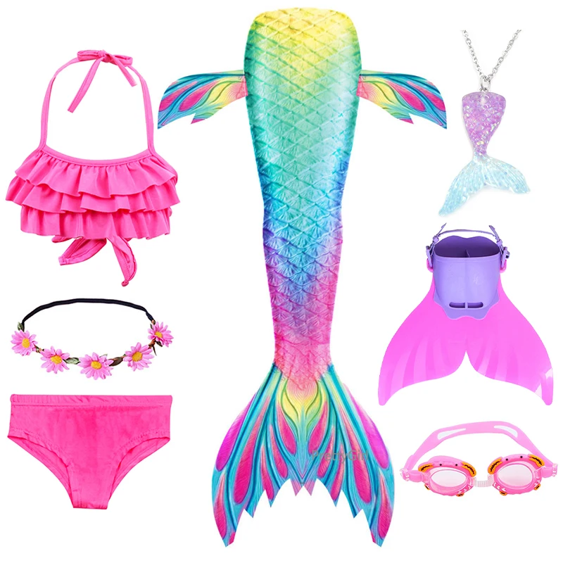 Детский купальный костюм русалочка с хвостом и бикини|Костюмы для девочек| |