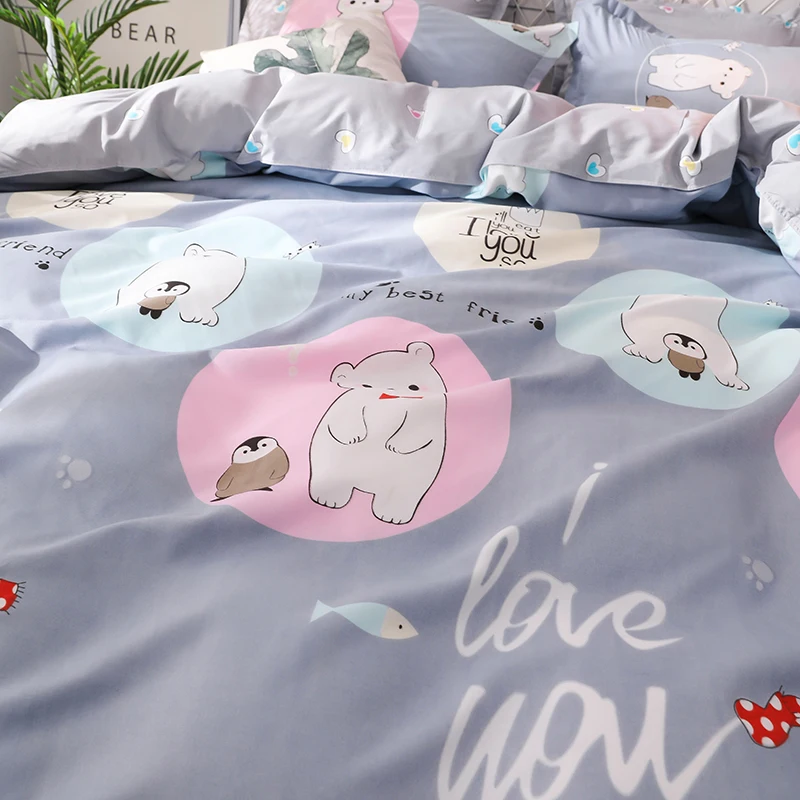 Комплект постельного белья King Size 3/4 шт. Семейный комплект с простыней