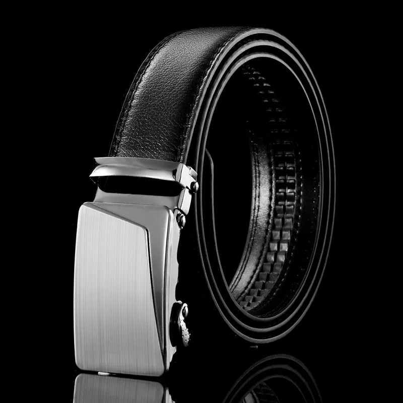 

Mens Business Style Belt Black Pu Leather Strap Male Waistband Automatic Buckle Belts For Men Top Quality Girdle Belts For Jeans