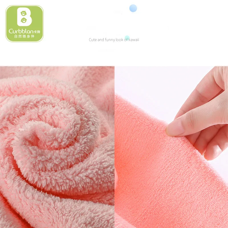 Детское банное полотенце Curbblan с мультяшной вышивкой капюшоном 70*140 см для