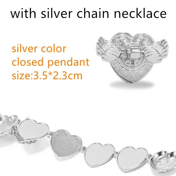 

Gift For Girlfriend Multi-Layer Heart Photo Box Can Open Pendant Necklace Love Gift Anniversary Present Valentines Day Gift
