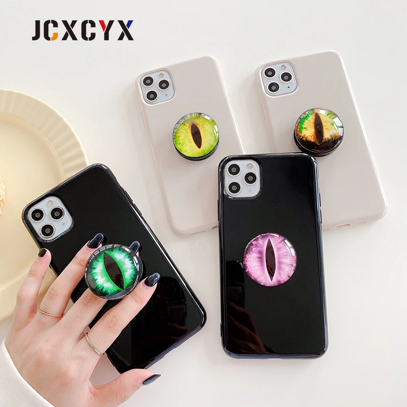 3D животных Злой Глаз держатель Подставка для телефона глянцевый ТПУ мягкий чехол