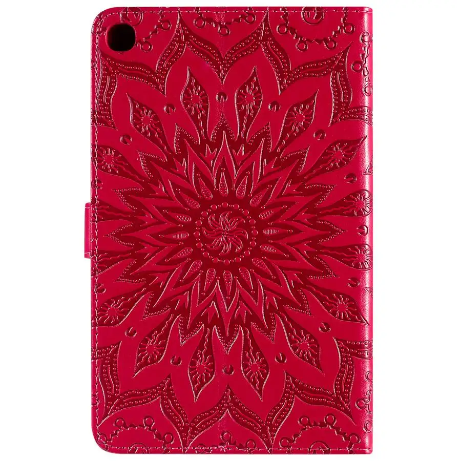 Кожаный чехол с тиснением подсолнуха для Samsung Galaxy Tab A 8 0 2019 S-Pen SM-P200 отделением карт