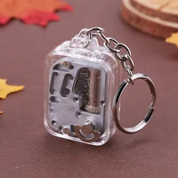 kids music box movement keychain toys 18 tones diy baby handy crank musical instrument toy for wedding baby birthday gifts