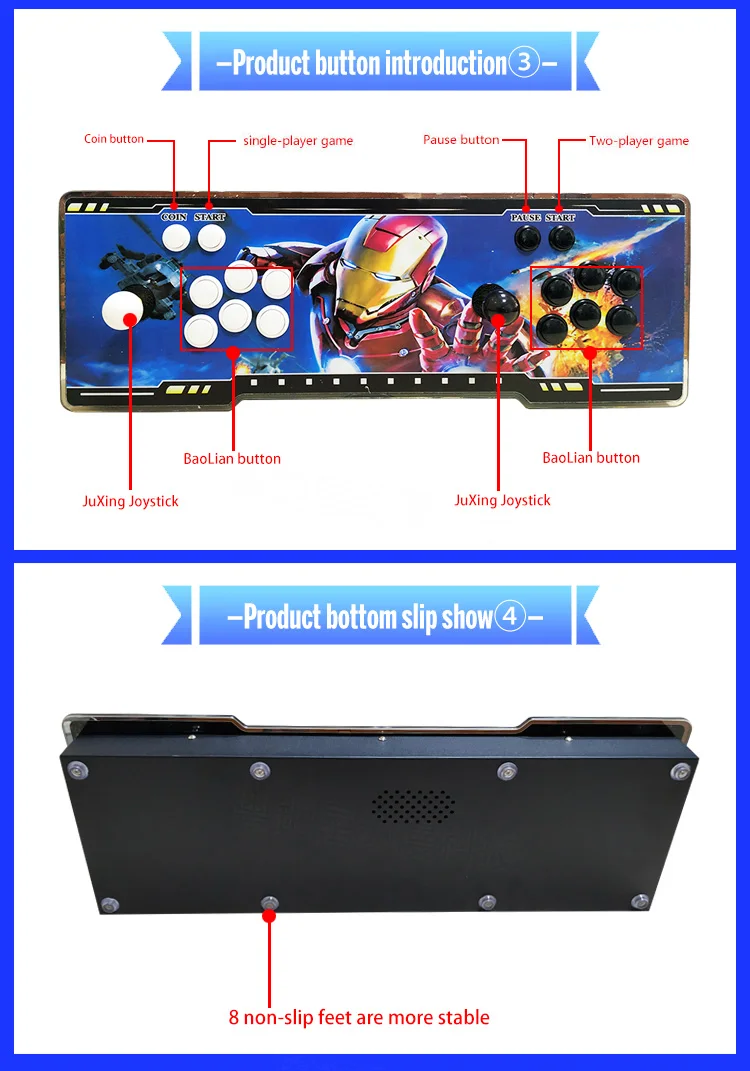 Electronic arcade game console pandora station 3D 6s 1399/2200/2260 in 1 game console for home