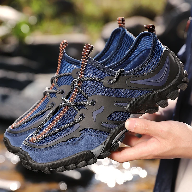 Мужские сандалии с дышащей сеткой быстросохнущие для пляжа походов реки