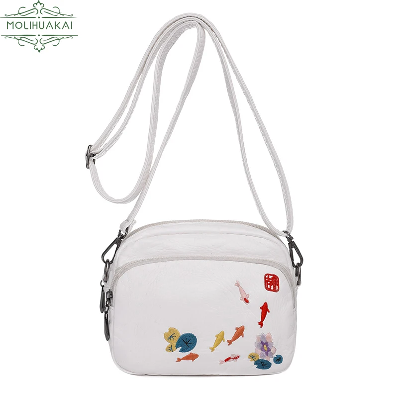

Simple National Style Embroidery Ladies Shoulder Bags Luxury Designer Design Messenger Bag Fashion Elegant Lady Retro Handbag