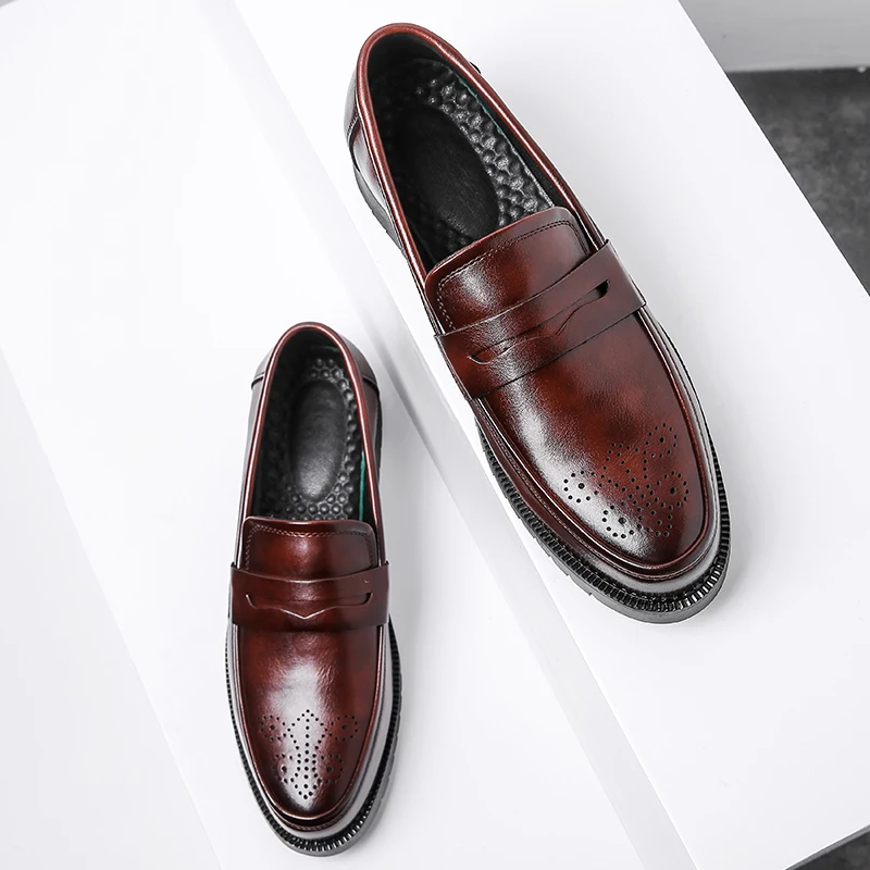 Мужские классические туфли в стиле броги кожаные свадебные Paty мужские оксфорды