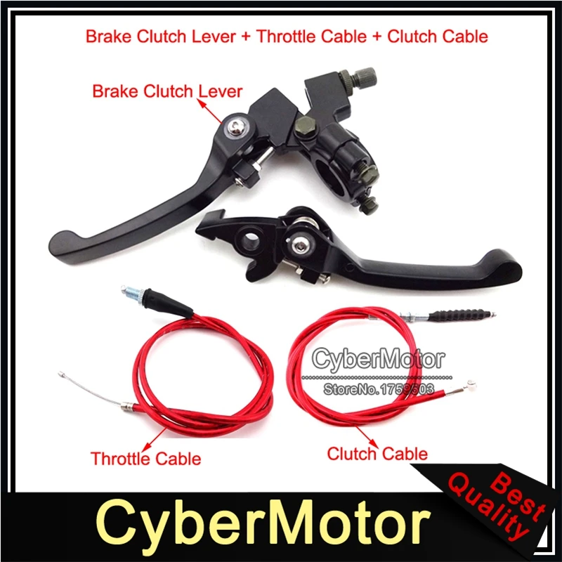 Рычаг тормозной ручки красный сцепление дроссельной заслонки кабель для 50cc 90cc